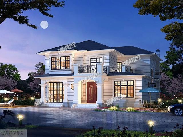 大多數(shù)人想建的二層別墅設(shè)計圖，層數(shù)不高不低，造價不也會太高