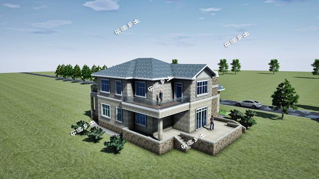 二層美式別墅設(shè)計圖，外觀層次豐富，布局大氣舒適，具有經(jīng)典美式田園風(fēng)格