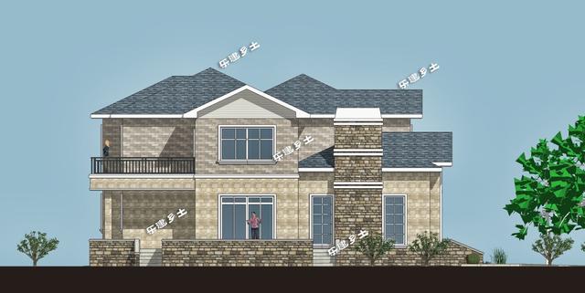 二層美式別墅設(shè)計圖，外觀層次豐富，布局大氣舒適，具有經(jīng)典美式田園風(fēng)格