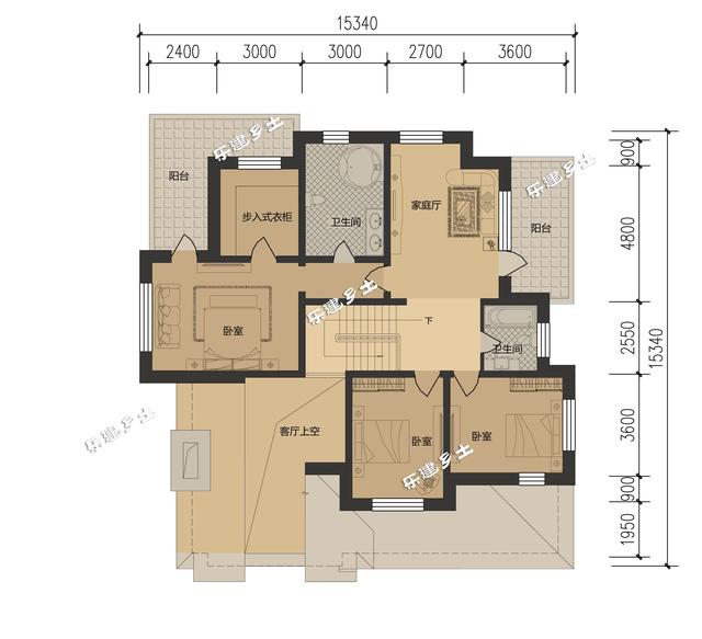 二層美式別墅設(shè)計圖，外觀層次豐富，布局大氣舒適，具有經(jīng)典美式田園風(fēng)格