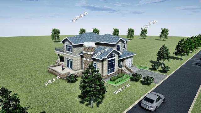 二層美式別墅設(shè)計圖，外觀層次豐富，布局大氣舒適，具有經(jīng)典美式田園風(fēng)格