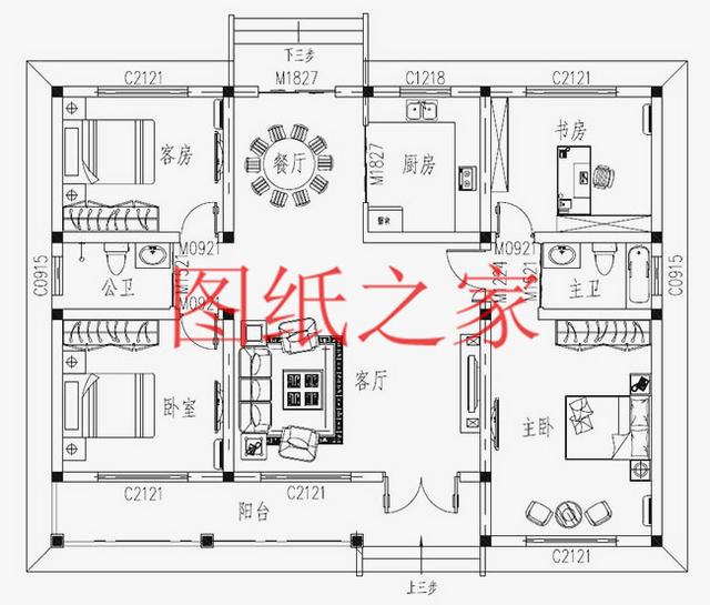 農(nóng)村一層別墅設(shè)計(jì)圖，經(jīng)濟(jì)又實(shí)用，溫馨舒適，比樓房更漂亮