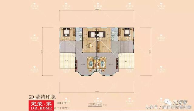 三層別墅設(shè)計圖，多臥室，人丁興旺也不怕，可以滿足你的需求