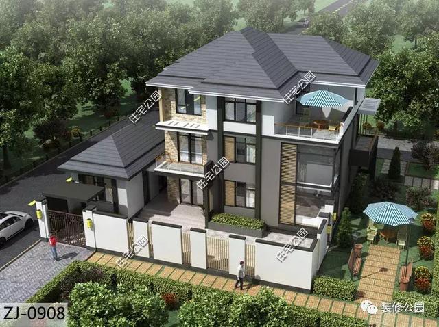 高品質(zhì)現(xiàn)代風(fēng)別墅設(shè)計圖，附裝修效果圖