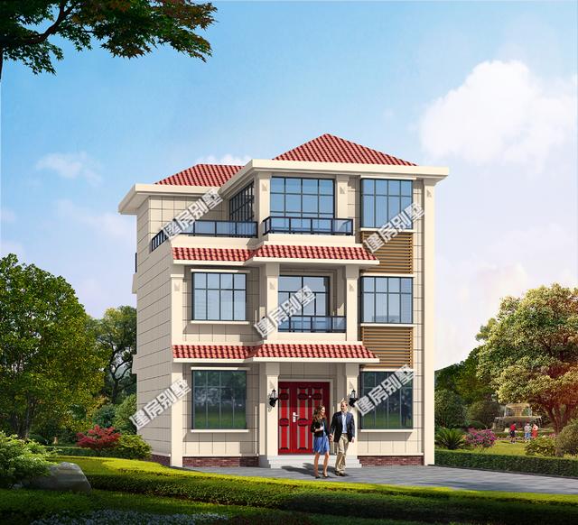 框架結(jié)構(gòu)10X13三層農(nóng)村自建房設(shè)計(jì)圖，簡(jiǎn)約外觀，實(shí)用布局