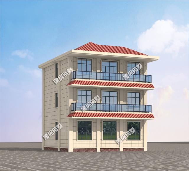 框架結(jié)構(gòu)10X13三層農(nóng)村自建房設(shè)計(jì)圖，簡(jiǎn)約外觀，實(shí)用布局