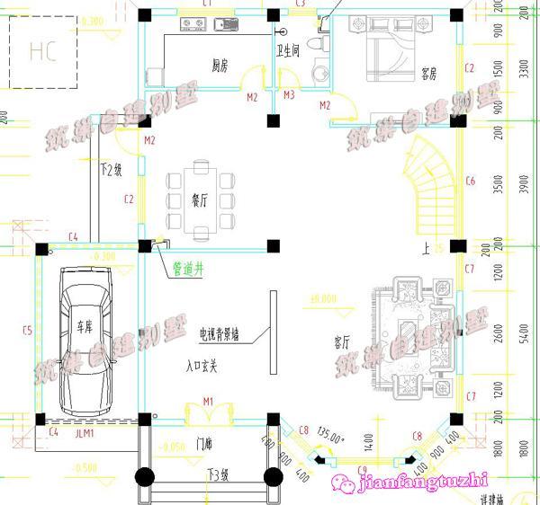 三層農(nóng)村歐式別墅設計圖，設計別致、外觀亮麗