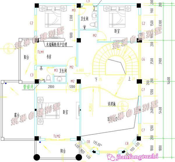 三層農(nóng)村歐式別墅設計圖，設計別致、外觀亮麗