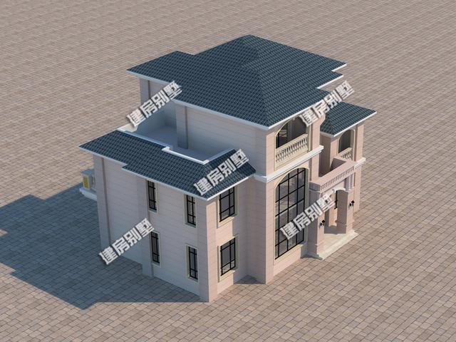 三層自建房設計圖，16.1x12米，客廳挑空+開敞式餐廚+家庭健身房，應有盡有