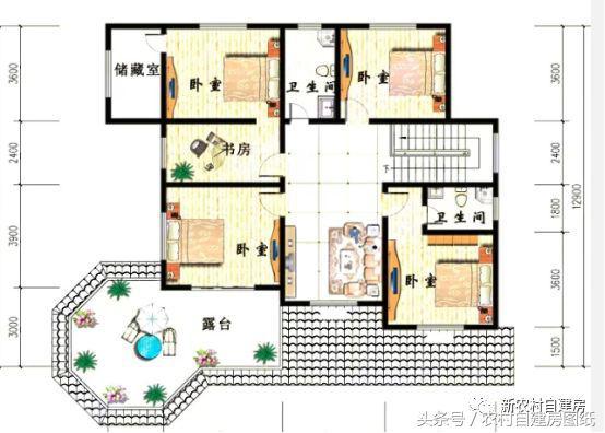 大氣二層歐式別墅設(shè)計圖，多面開窗，南北通透，功能一應(yīng)俱全
