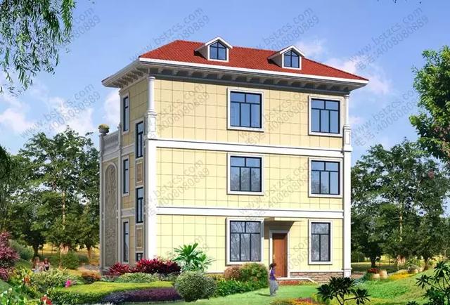 漂亮三層小別墅設(shè)計圖，帶露臺和堂屋，簡直是農(nóng)村自建房典范