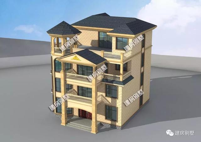 11.9×14米四層農(nóng)村別墅設(shè)計圖，氣派十足，一個字：美！