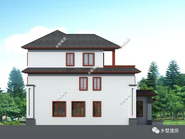 推薦一款十分亮眼的新中式四合院別墅設(shè)計圖，黛瓦白墻，有種意境美