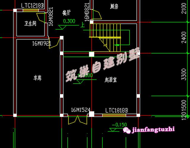 農(nóng)村三層自建別墅設(shè)計(jì)圖，露臺(tái)+車庫，戶型簡約方正