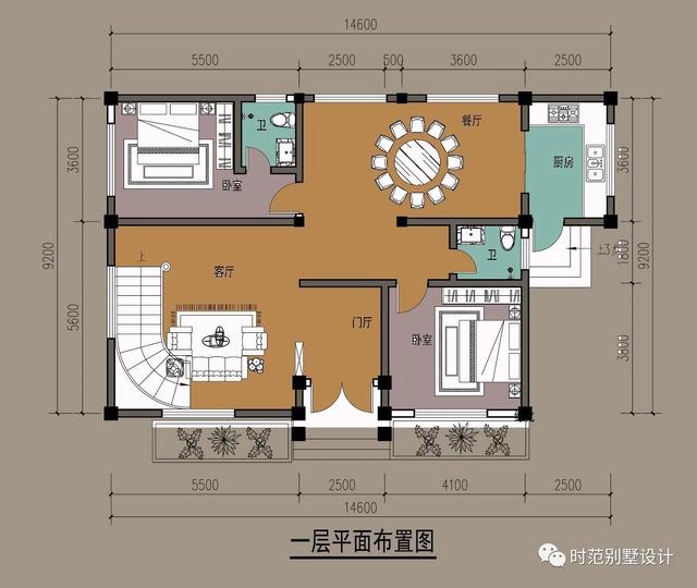 小進(jìn)深三層復(fù)式新中式別墅設(shè)計(jì)圖，戶型方正，四周通透