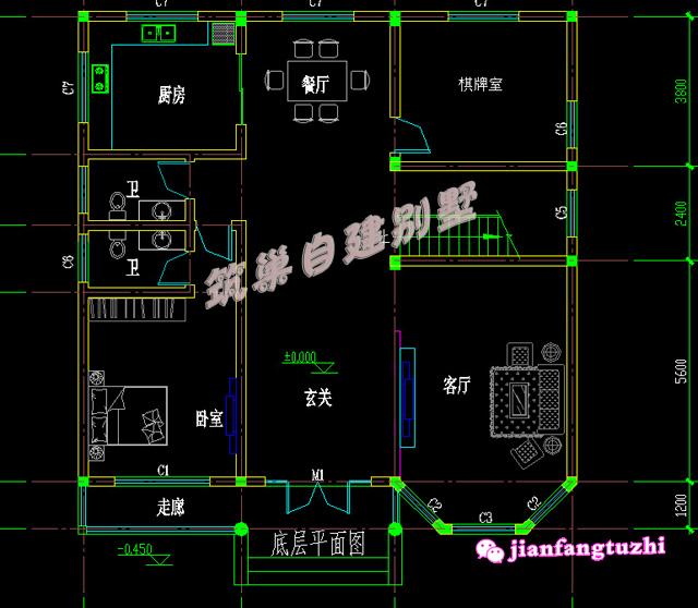 農(nóng)村二層小別墅設(shè)計圖，結(jié)構(gòu)簡單大氣，采光通透，舒適清爽