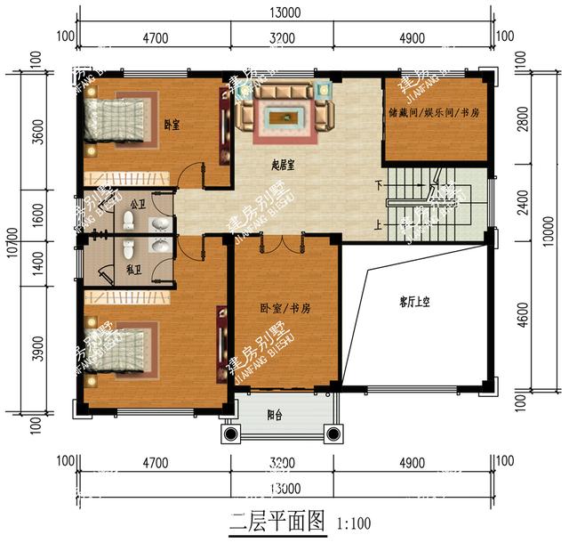 13x10.7米三層別墅設(shè)計(jì)圖，建房子，住的舒適是首要