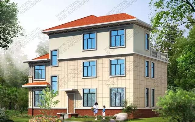 三層農(nóng)村自建房設(shè)計(jì)圖，帶堂屋車庫臥室套間，美觀實(shí)用