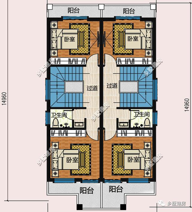 小面寬也能建雙拼，看看這款農(nóng)村別墅設(shè)計(jì)圖，你就知道了