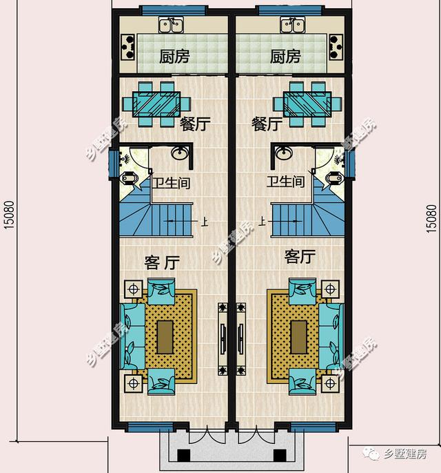 小面寬也能建雙拼，看看這款農(nóng)村別墅設(shè)計(jì)圖，你就知道了