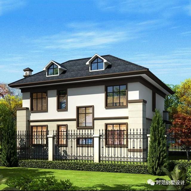 兩層簡歐別墅設(shè)計小戶型，5室3廳，開放式廚房，在一眾小洋樓中脫穎而出