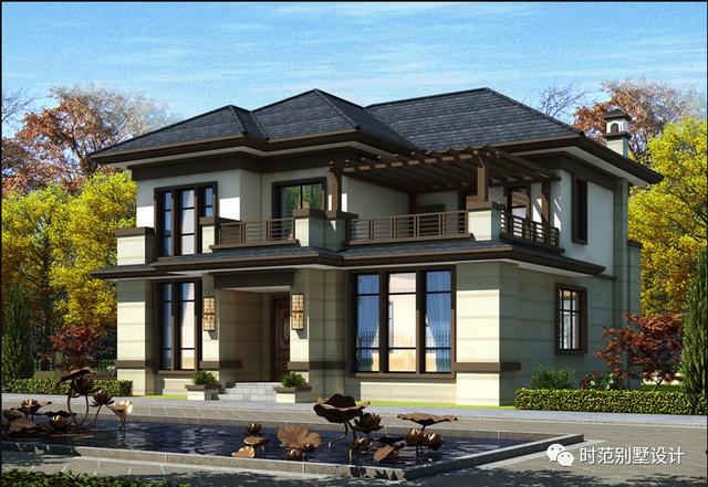 兩層簡歐別墅設(shè)計小戶型，5室3廳，開放式廚房，在一眾小洋樓中脫穎而出