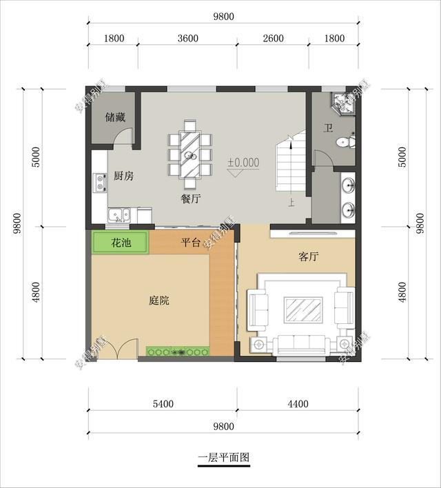 占地70平的3層小別墅設(shè)計(jì)圖，戶型呈現(xiàn)L型，入戶圍合成小庭院