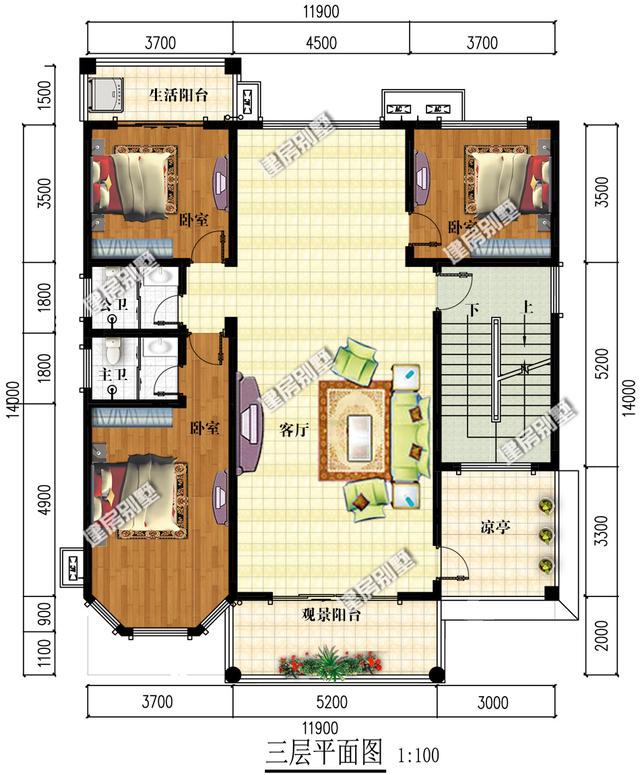 11.9米x14米農(nóng)村四層自建房，帶大露臺+多邊形涼亭，在農(nóng)村建肯定是同村最霸氣的那一款！