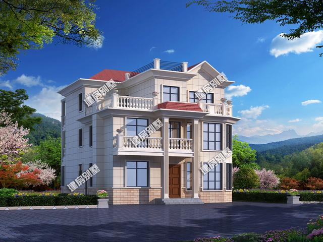 三層農(nóng)村歐式別墅設(shè)計(jì)圖，10個(gè)臥室設(shè)計(jì)，左右鄰居各一棟！