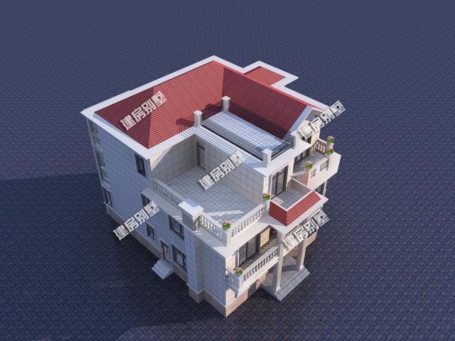 三層農(nóng)村歐式別墅設(shè)計(jì)圖，10個(gè)臥室設(shè)計(jì)，左右鄰居各一棟！