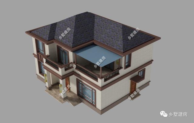 12米x10米二層農(nóng)村自建房，帶堂屋和露臺，氣派典雅又時尚美觀，你心動了嗎？