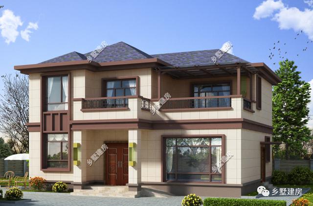 12米x10米二層農(nóng)村自建房，帶堂屋和露臺，氣派典雅又時尚美觀，你心動了嗎？