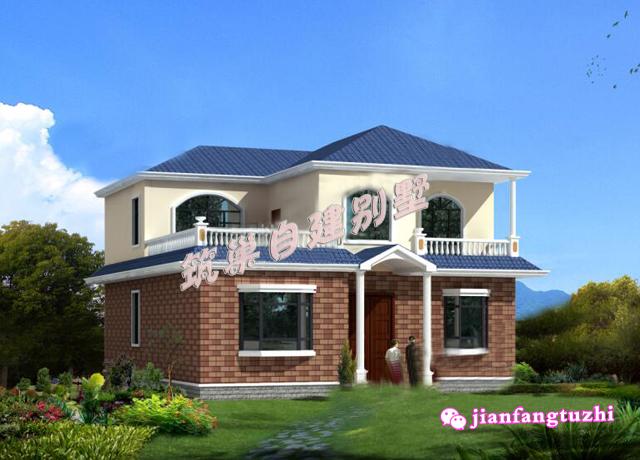 12.6米x13.5米農(nóng)村二層自建房，戶(hù)型簡(jiǎn)約方正，造價(jià)經(jīng)濟(jì)（含2張效果圖全套施工圖）