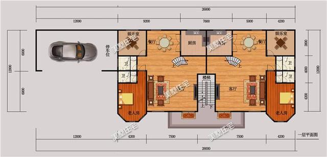 3款兄弟雙拼別墅設(shè)計(jì)圖，經(jīng)典實(shí)用，精致大氣，利于兄弟和睦。