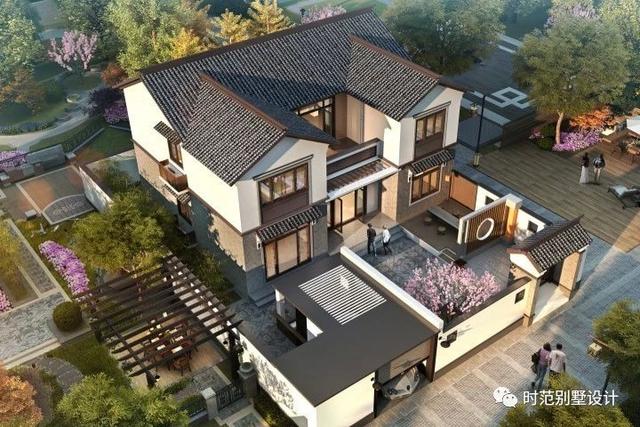 10x13米二層中式別墅設(shè)計(jì)圖，帶庭院，精致、華麗，花鳥山水間的千百年傳承