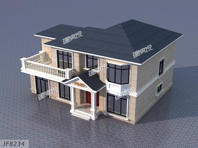 占地130平二層農(nóng)村自建房，外型極好看，家有宅基地的你，可不要錯過了。