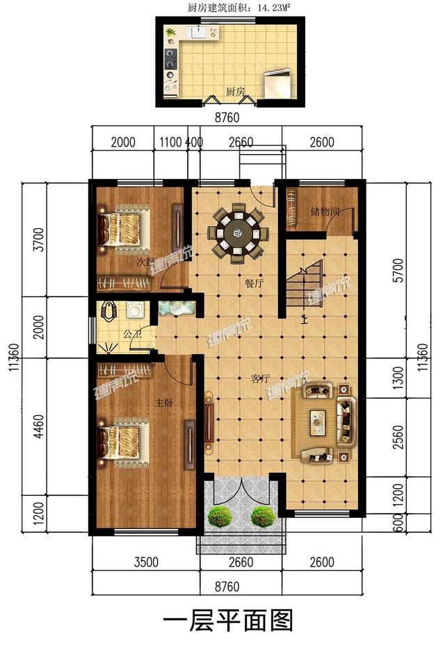 占地118平方的二層別墅設(shè)計(jì)圖，漂亮也不會(huì)太貴，一般的家庭都能承受得起。