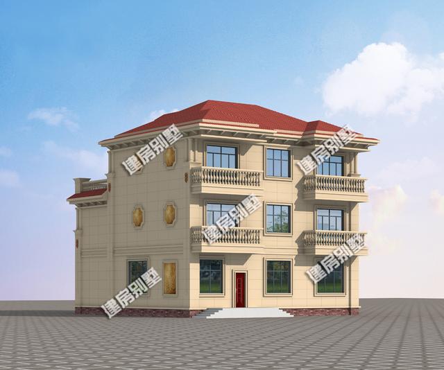 13.6x17米超大氣三層別墅設(shè)計圖，超級漂亮一款房子