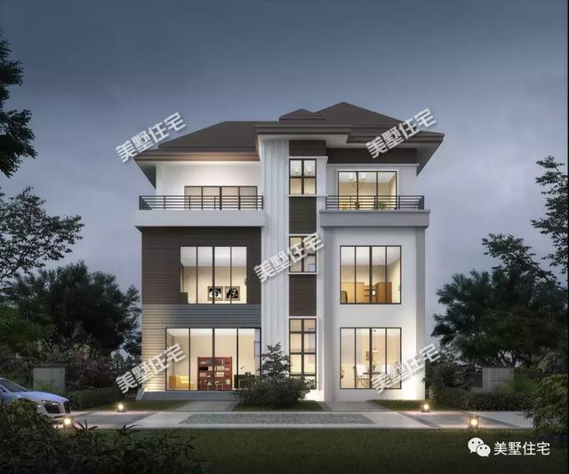 現(xiàn)代風(fēng)別墅設(shè)計(jì)圖，外觀設(shè)計(jì)簡潔而不簡單，方正實(shí)用，帶來大大的生活享受