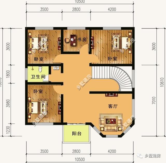 二層別墅設(shè)計(jì)圖，多窗設(shè)計(jì)，通風(fēng)采光效果沒得挑