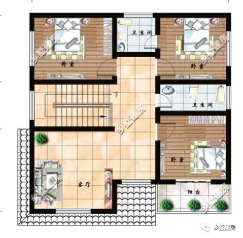 二層農(nóng)村自建房小戶(hù)型設(shè)計(jì)圖，適合小宅基地的家庭建造