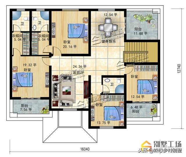 二層別墅設(shè)計(jì)圖，帶車庫和堂屋，在農(nóng)村是非常實(shí)用的