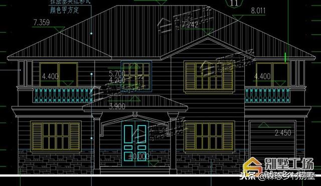 二層別墅設(shè)計(jì)圖，帶車庫和堂屋，在農(nóng)村是非常實(shí)用的