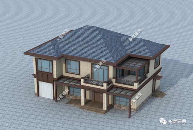 15米X12米新中式二層農(nóng)村別墅設計圖，優(yōu)雅時尚，碰撞間盡顯不凡！