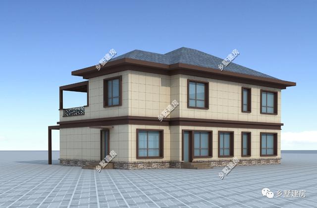 15米X12米新中式二層農(nóng)村別墅設計圖，優(yōu)雅時尚，碰撞間盡顯不凡！