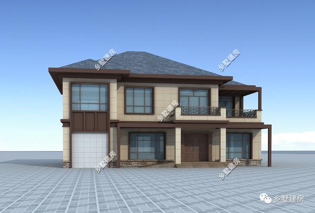 15米X12米新中式二層農(nóng)村別墅設計圖，優(yōu)雅時尚，碰撞間盡顯不凡！