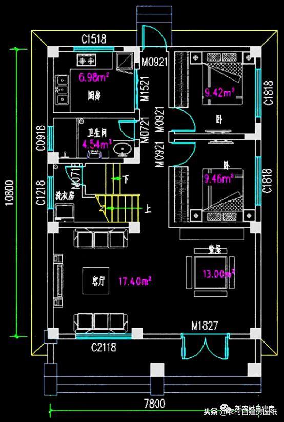 占地88平二層奢華歐式別墅設計圖，帶洗衣房+大堂屋+雙陽臺，15萬就能建成！