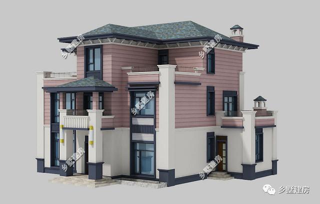 13.2×10.8米農(nóng)村三層別墅設(shè)計(jì)圖，獨(dú)院式現(xiàn)代風(fēng)，空氣清新，多美好的生活！