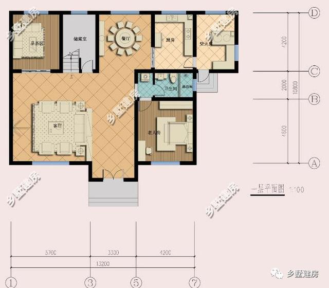 13.2×10.8米農(nóng)村三層別墅設(shè)計(jì)圖，獨(dú)院式現(xiàn)代風(fēng)，空氣清新，多美好的生活！