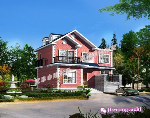 13x13米二層鄉(xiāng)村別墅自建房，帶獨(dú)立小車庫(kù)+地下室，實(shí)用美觀，帶有內(nèi)部裝修實(shí)拍圖。